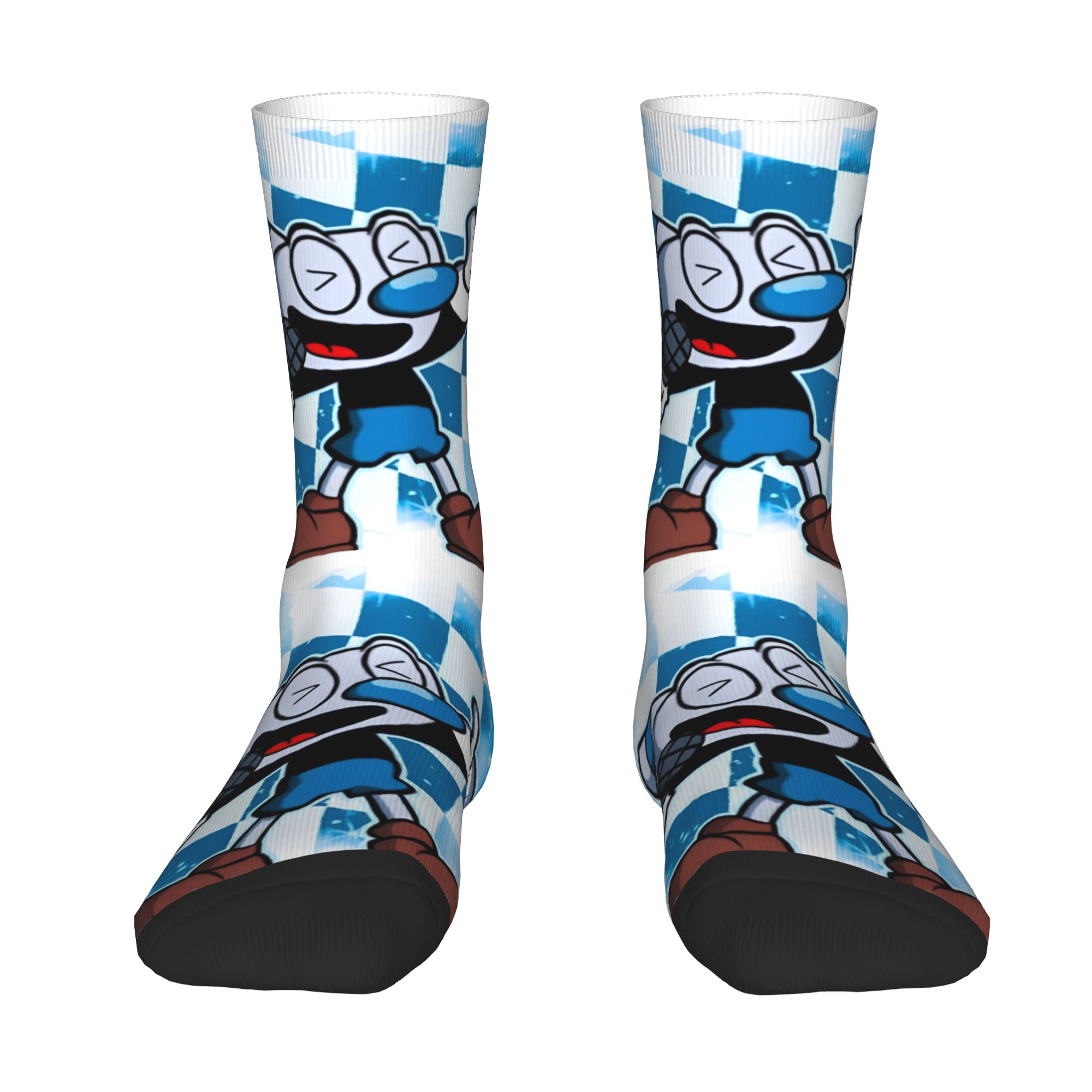 Dress Sock Men - ถุงเท้าข้อสั้นลายคัพเฮดและมักแมนสำหรับผู้ชาย แบบยูนิเซ็กส์ ลายการ์ตูนน่ารัก เหมาะสำหรับฤดูใบไม้ผลิ ฤดูร้อน ฤดูใบไม้ร่วง