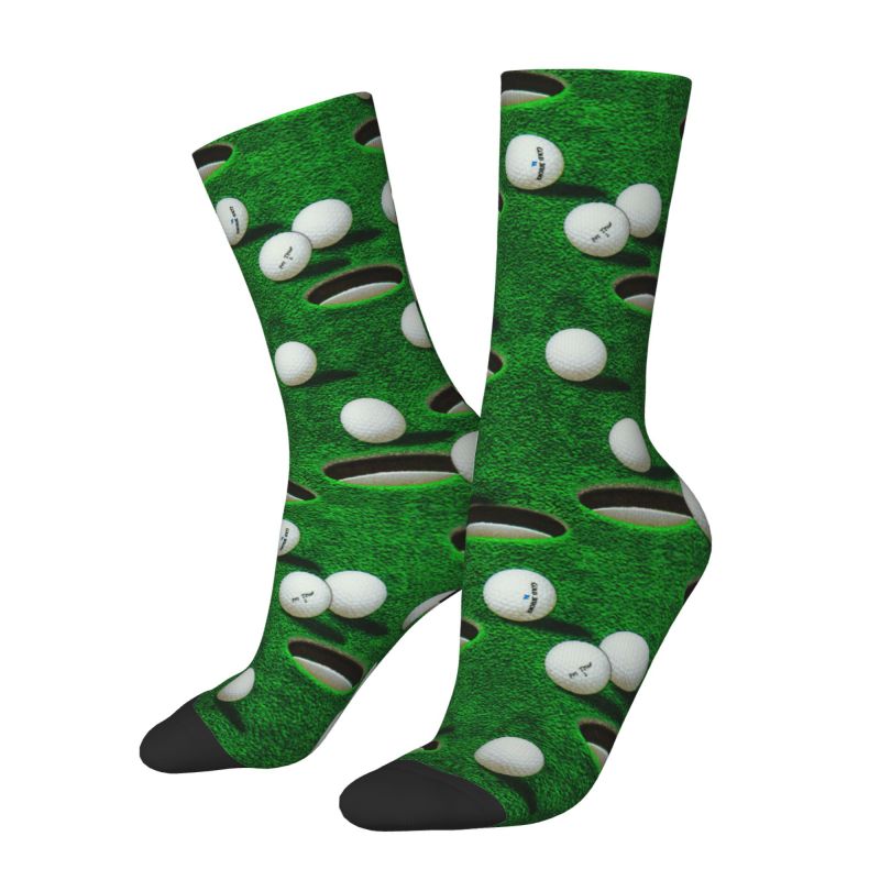 Dress Sock Men - ถุงเท้ากอล์ฟแบบกำหนดเองสำหรับผู้ชาย ลายกรีน คาวาอี้ สำหรับนักกอล์ฟ ใส่ได้ทุกฤดูใบไม้ผลิ ฤดูร้อน