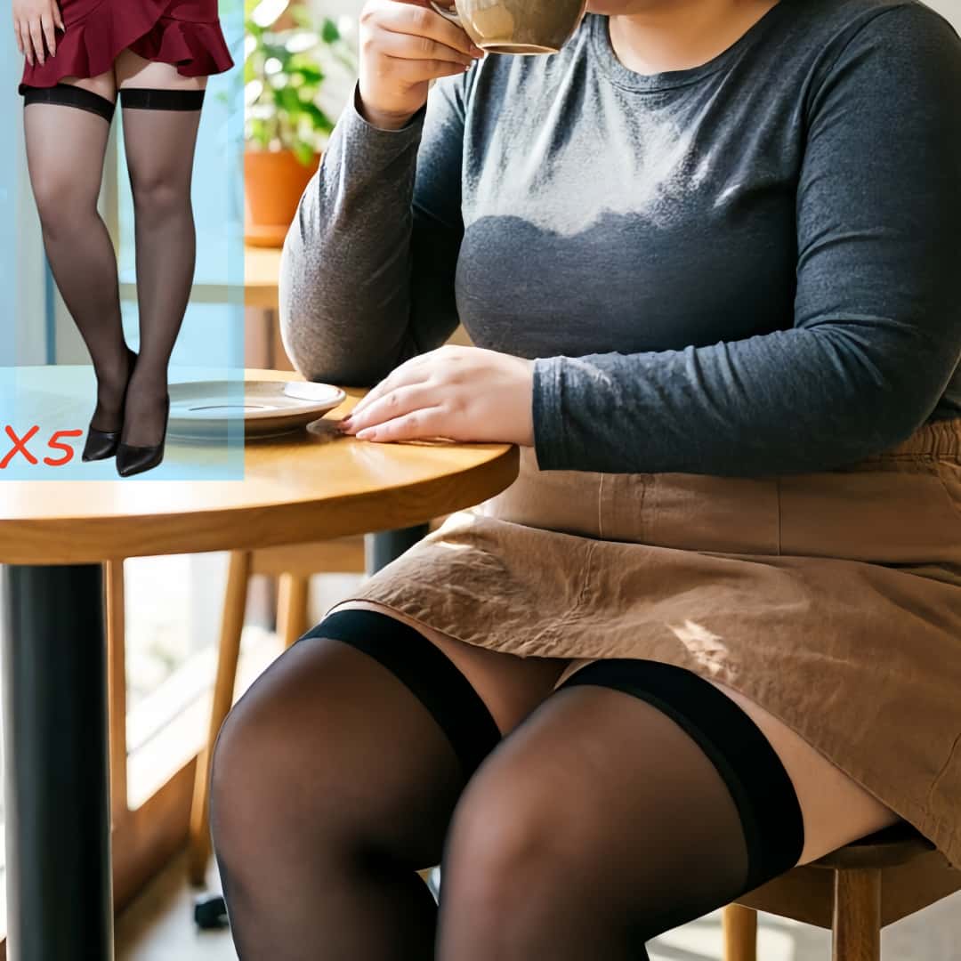 ถุงน่องลูกไม้ไซส์ใหญ่ 5 คู่ ถุ - Thigh High Sock Stay Up บทวิจารณ์และราคา